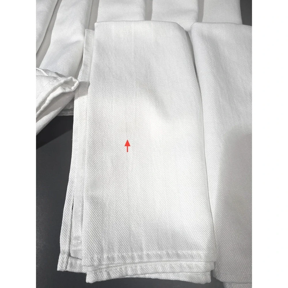 Ralph Lauren Home White Herringbone Cloth Napkins Set of 10 - 19